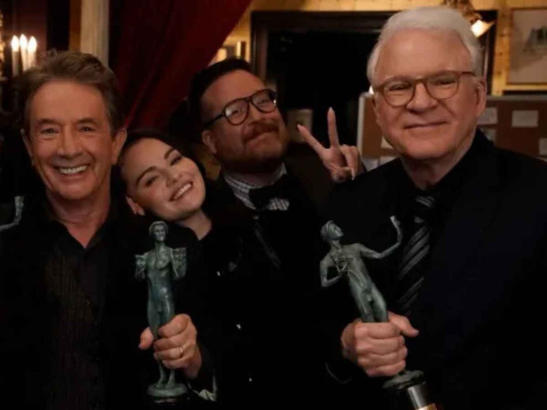 Selena Gomez Surprises Martin Short And Steve Martin With SAG Awards Trophies for ‘Only Murders In The Building’
