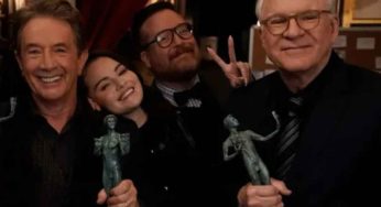 Selena Gomez Surprises Martin Short And Steve Martin With SAG Awards Trophies for ‘Only Murders In The Building’
