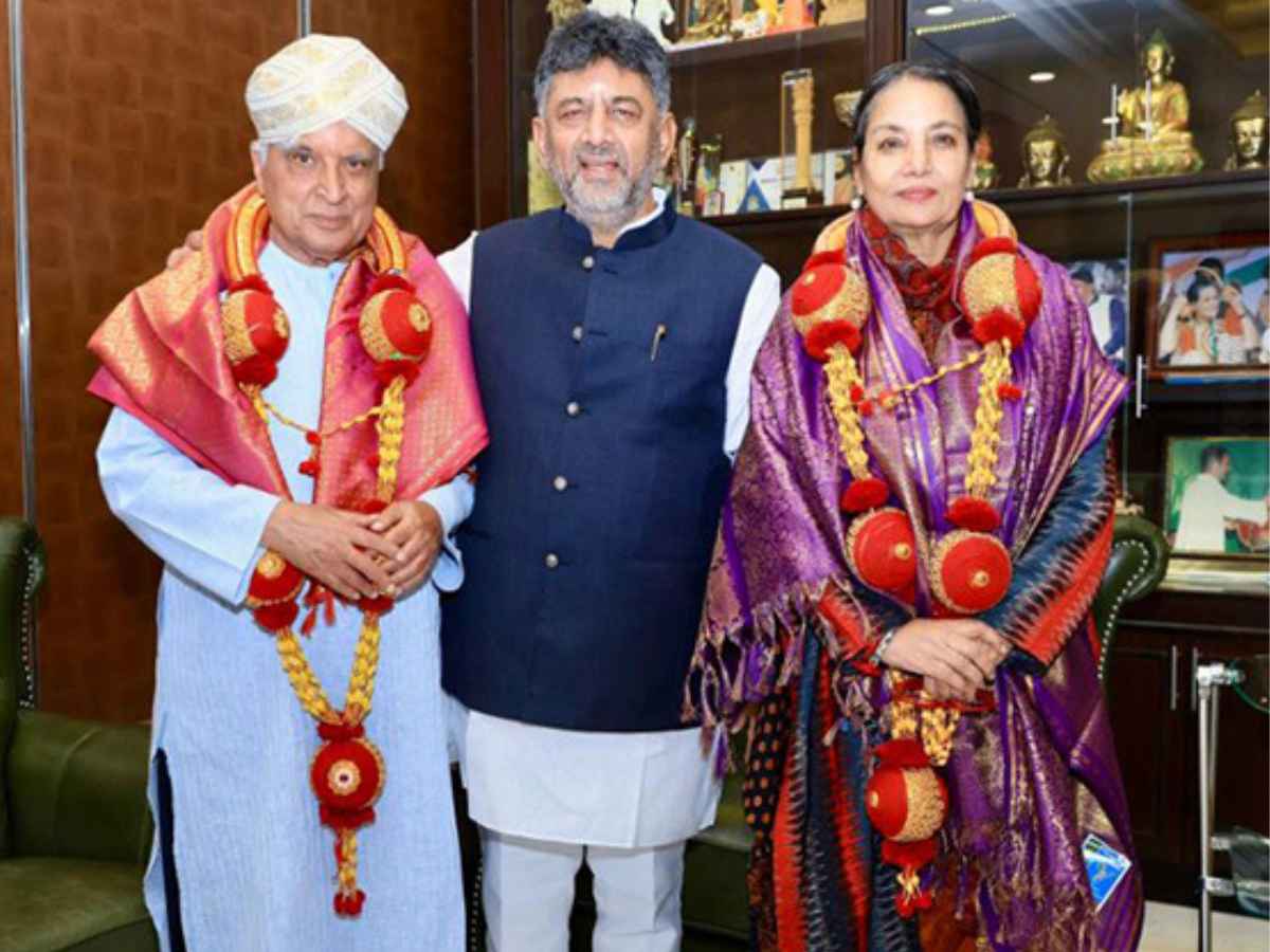 DK Shivakumar Hosts Shabana Azmi And Javed Akhtar At His Residence