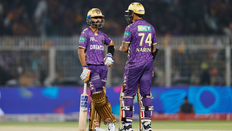 IPL 2025 Update: Rahane, Narine Fall in 4 Balls After Blistering Start – RCB Strike Back Against KKR