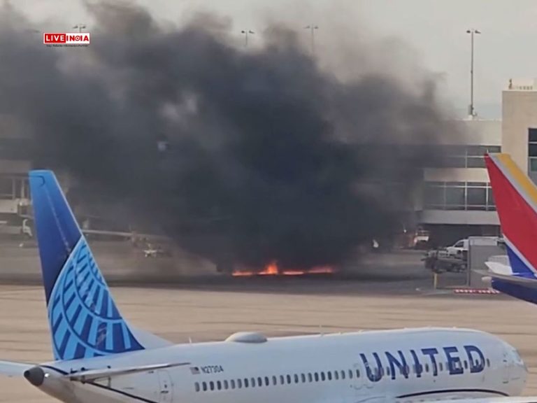🚨 American Airlines Plane Catches Fire at Denver Airport: 178 People Onboard-Video