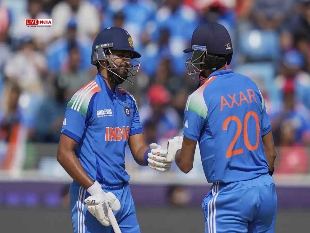 Champions Trophy: Axar Caught at 42, Shreyas Iyer Hits 50, Leads India’s Comeback After Early Collapse Against New Zealand