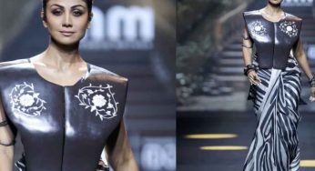 Shilpa Shetty Dazzles In Zebra-Striped Sari At Lakme Fashion Week