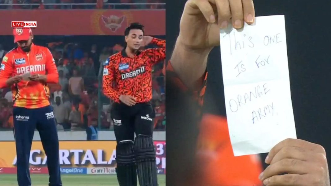 Abhishek Sharma's Note He Carried to the Match Goes Crazy Viral After Record-Breaking IPL Century