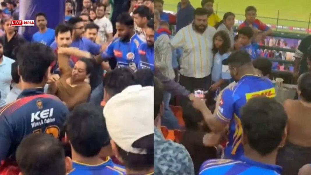 Massive Brawl Erupts in Stands During DC vs MI Clash at Arun Jaitley Stadium; Video Goes Viral