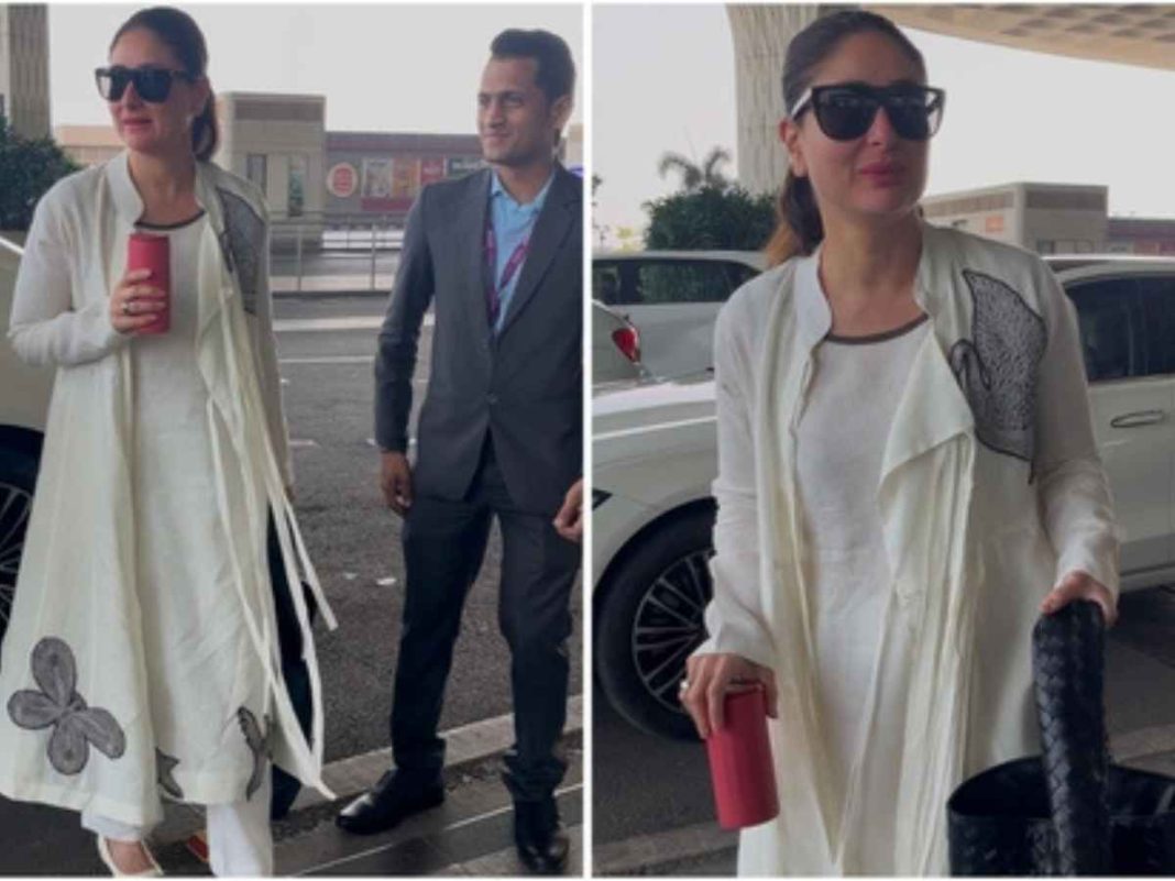 Kareena Kapoor Khan Turns Heads in Breezy All-White Look at Mumbai Airport