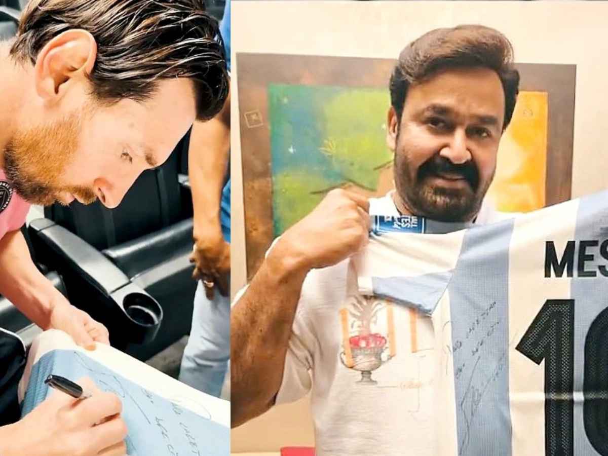 "Unforgettable Gift": Mohanlal Receives signed Jersey From Lionel Messi