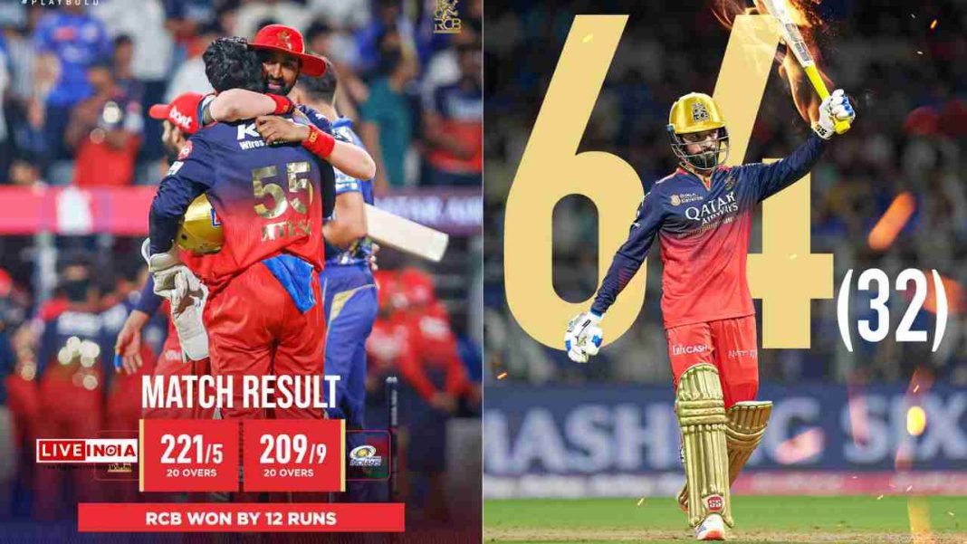 IPL 2025: “Courage on the Field”: Patidar Salutes RCB’s Bowling Brilliance in 12-Run Win Over MI