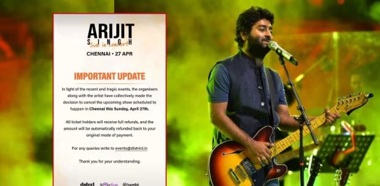 Arijit Singh Cancels Chennai Concert As Mark of Respect For Pahalgam Attack Victims