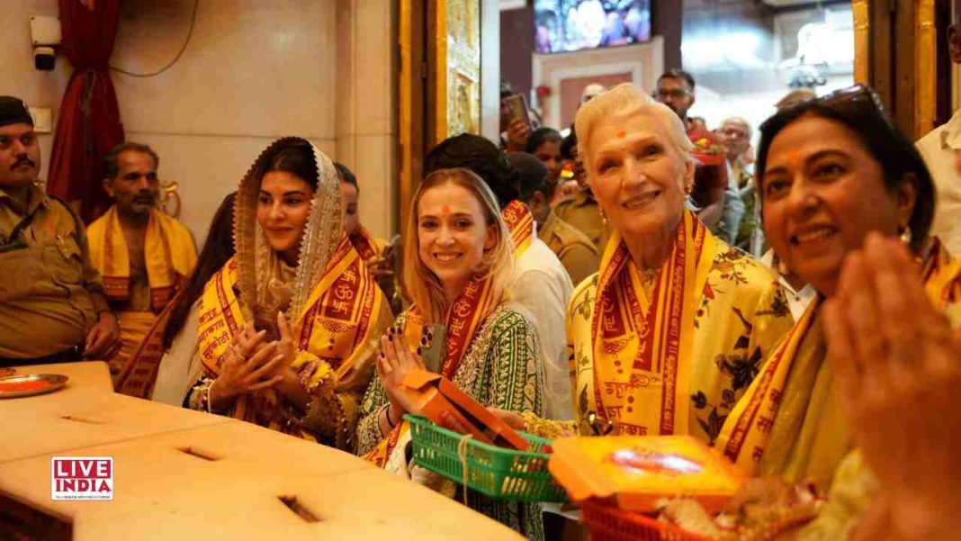 Jacqueline Fernandez Visits Siddhivinayak Temple with Maye Musk During Spiritual Outing in Mumbai