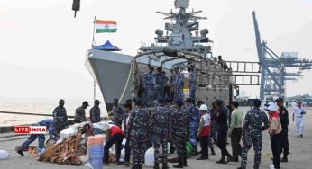 INS Satpura & Savitri Dock in Yangon with Over 50 Tons of Aid Under ‘Operation Brahma’