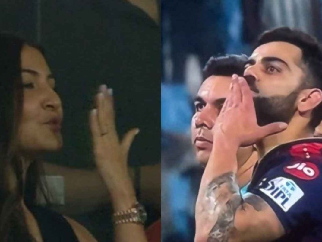 Couple Goals! Anushka Sharma’s Sweet Smile & Kiss Back to Virat Kohli Lights Up IPL Stands!