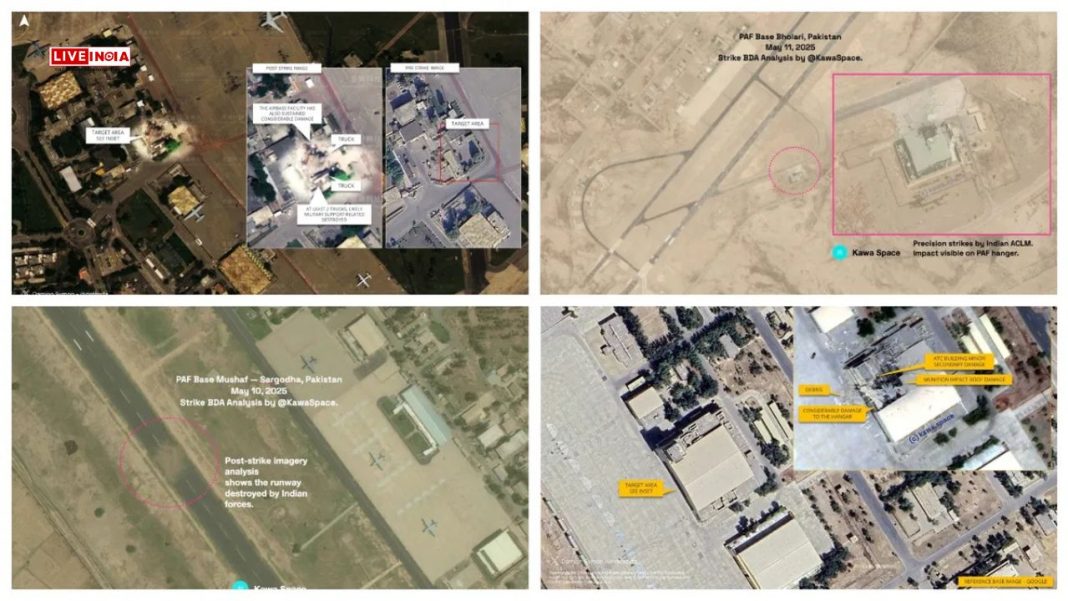 Satellite Images Reveal Damage To Pakistani Air Bases From Indian Missile Strikes