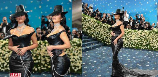 Kim Kardashian Makes Statement in Crocodile Leather Look at Met Gala 2025
