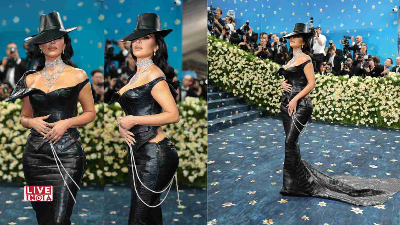 Kim Kardashian Makes Statement in Crocodile Leather Look at Met Gala 2025