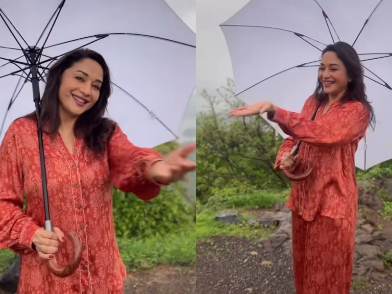 Madhuri Dixit Celebrates Mumbai Rains With Iconic Dance On Ye Mausam Ka Jadoo Hai Mitwa