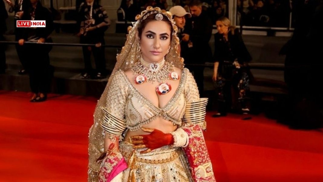 PM Modi on Her Neck! Ruchi Gujjar’s Necklace Turns Heads on Cannes Red Carpet