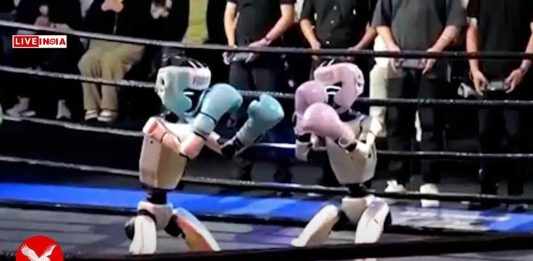 Watch: Humanoid Robots Face Off In Kick-Boxing Match In China
