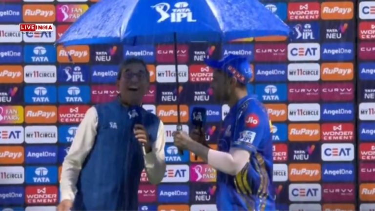 Suryakumar Yadav Holds Umbrella For Bhogle In Post-Match Presentation-Watch Video