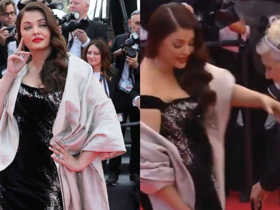 Watch: Aishwarya Rai’s Cape Mishap at Cannes and How She Handled It Like a Pro