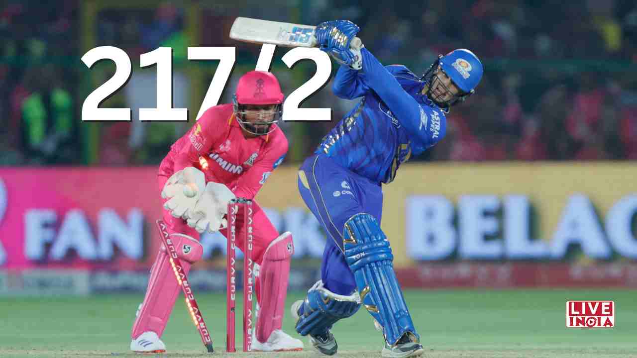 MI Set Mammoth 218-Run Target for RR After Batting Blitz in Jaipur