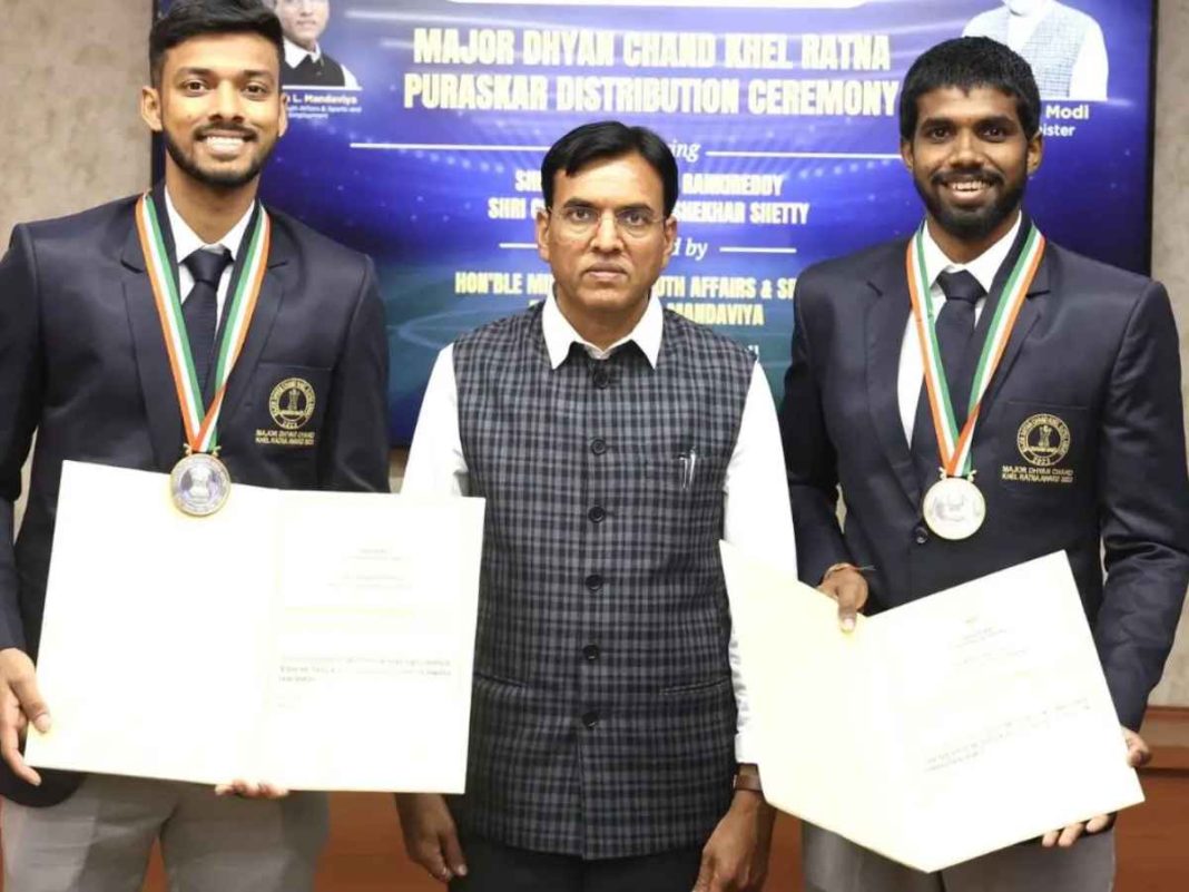Satwiksairaj Rankireddy, Chirag Shetty Honoured With Major Dhyan Chand Khel Ratna Award