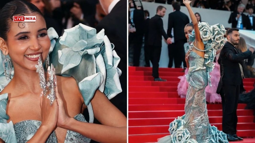Cannes 2025: Nancy Tyagi Returns to Red Carpet in Self-Made Gown Sourced from Seelampur-Watch