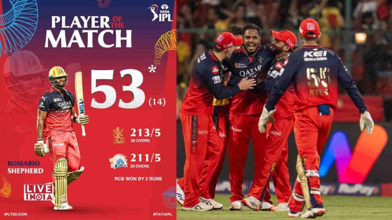 RCB Edge Out CSK in Last-Ball Thriller to Go Top of IPL 2025 Table