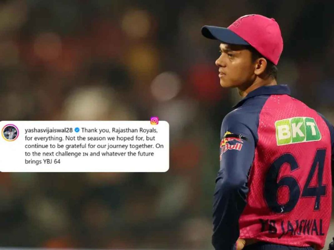 Yashasvi Jaiswal Hints at Rajasthan Royals Exit? Fans Buzz Over Viral Instagram Post