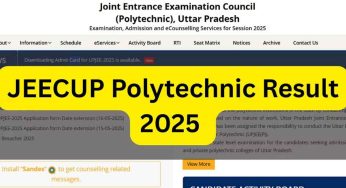 JEECUP Polytechnic Result 2025: Check Now