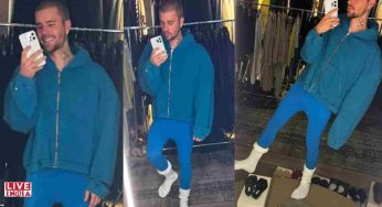 Justin Bieber Debuts Bold Blue Look While Promoting New Brand SKYLRK
