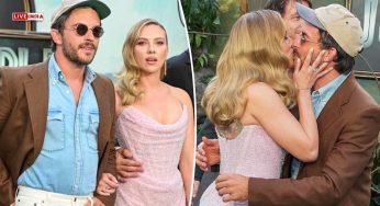 Scarlett Johansson & Jonathan Bailey Share a Kiss at ‘Jurassic World Rebirth’ London Premiere-See Pics