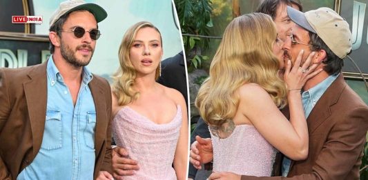 Scarlett Johansson & Jonathan Bailey Share a Kiss at ‘Jurassic World Rebirth’ London Premiere-See Pics