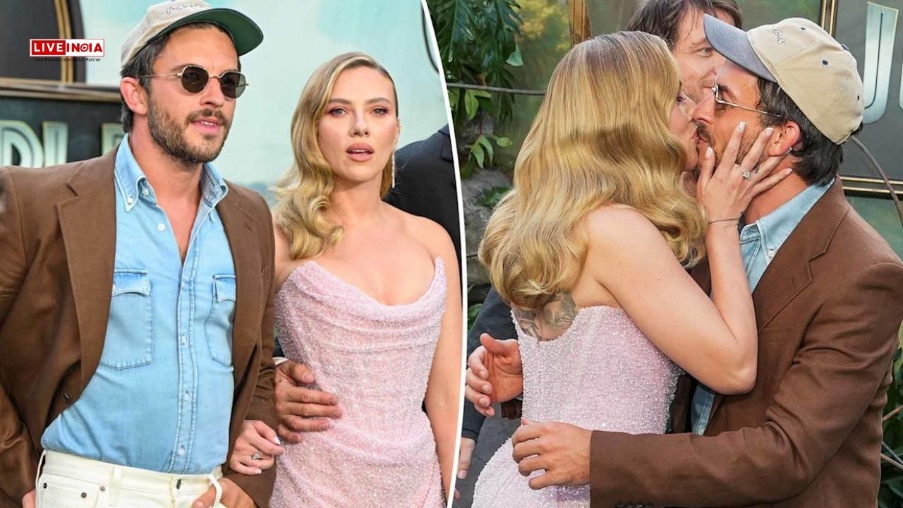 Scarlett Johansson & Jonathan Bailey Share a Kiss at ‘Jurassic World Rebirth’ London Premiere-See Pics