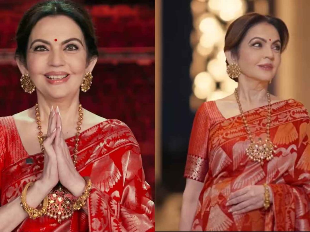 Nita Ambani Dazzles in Sindoori Red Banarasi Saree. See Pics!