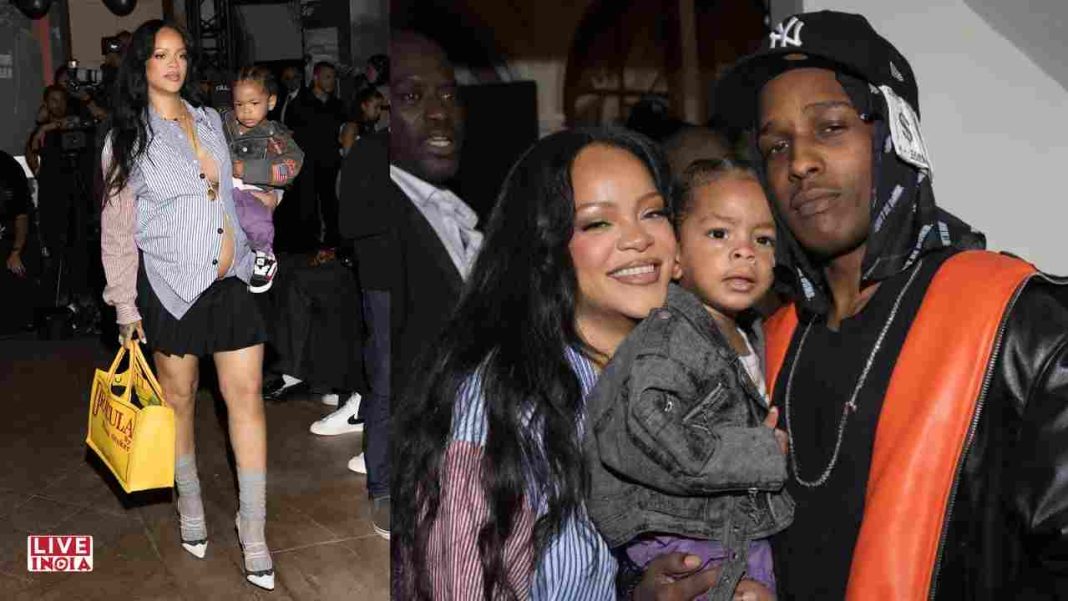 Rihanna Brings Baby Riot to A$AP Rocky’s Paris Fashion Show, Flaunts Bump in Style