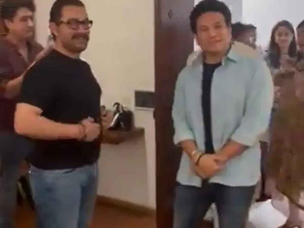 Aamir Khan Welcomes Sachin Tendulkar Home; Sitaare Zameen Par Cast Jumps With Joy