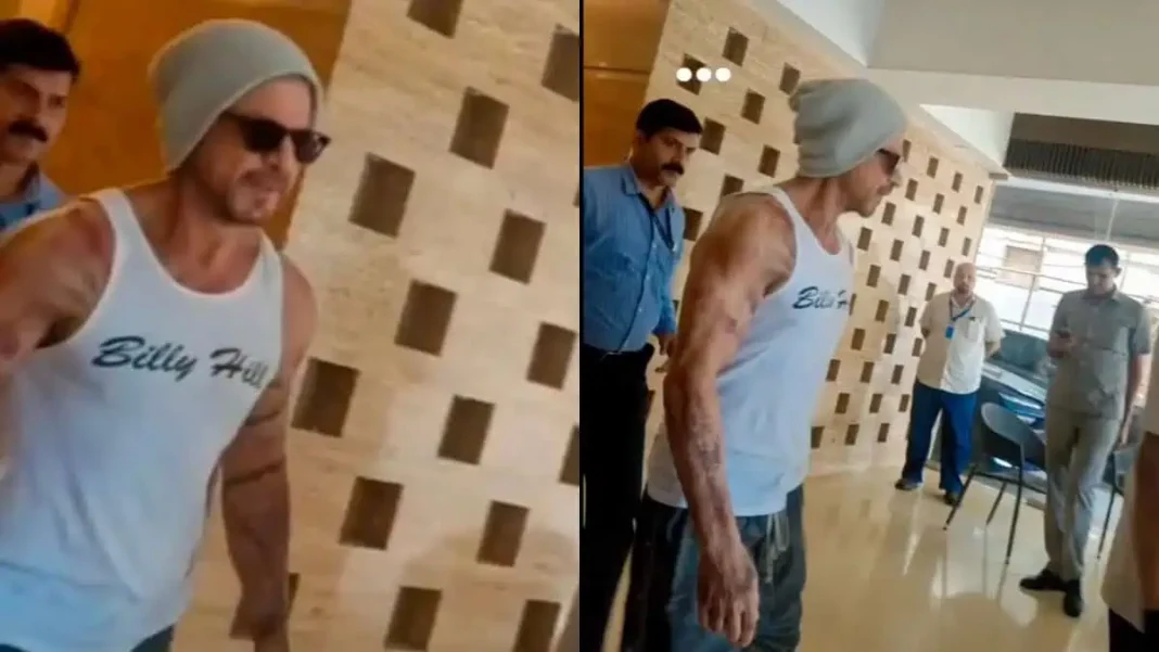 Shah Rukh Khan flaunts ripped physique and arm tattoos; fans wonder if it's his look for King. Watch