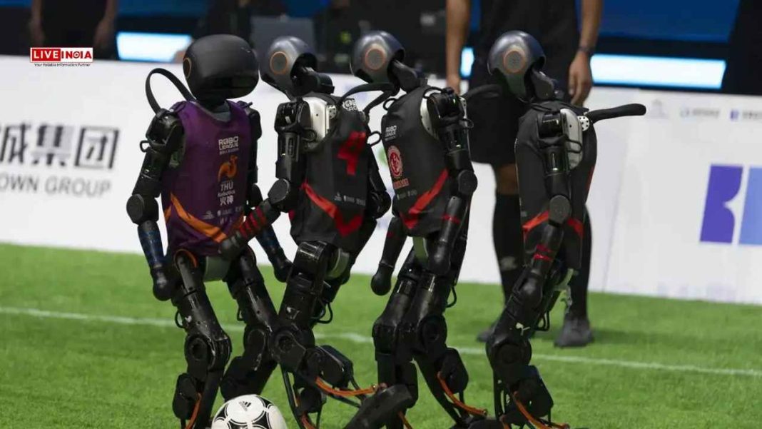 Watch: AI-Powered Humanoid Robots Play Football in China Ahead of World Games