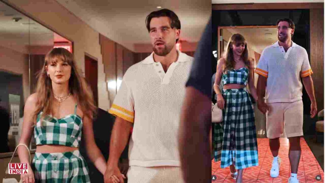 Taylor Swift and Travis Kelce Make Red-Carpet Debut at Tight End University’s Opening Night