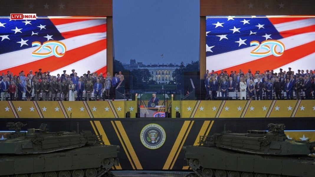 U.S. Army’s 250th Anniversary Concludes with Fireworks, Parade, and Protests Amid Trump Birthday Celebration-Photos
