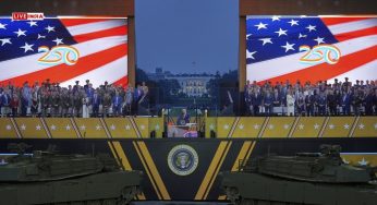 U.S. Army’s 250th Anniversary Concludes with Fireworks, Parade, and Protests Amid Trump Birthday Celebration-Photos