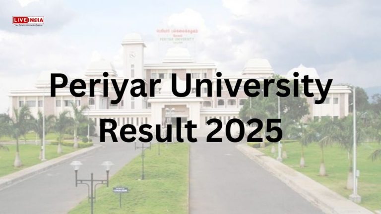 Periyar University Results 2025 Declared for UG and PG Exams