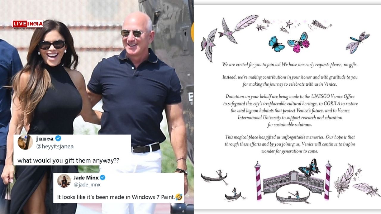 "Money Can’t Buy Taste": Jeff Bezos’ Wedding Invite Sparks Mockery Online