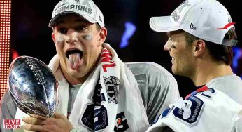 Tom Brady and Rob Gronkowski Reunite at Fanatics Fest 2025 — and Break a Lombardi Trophy