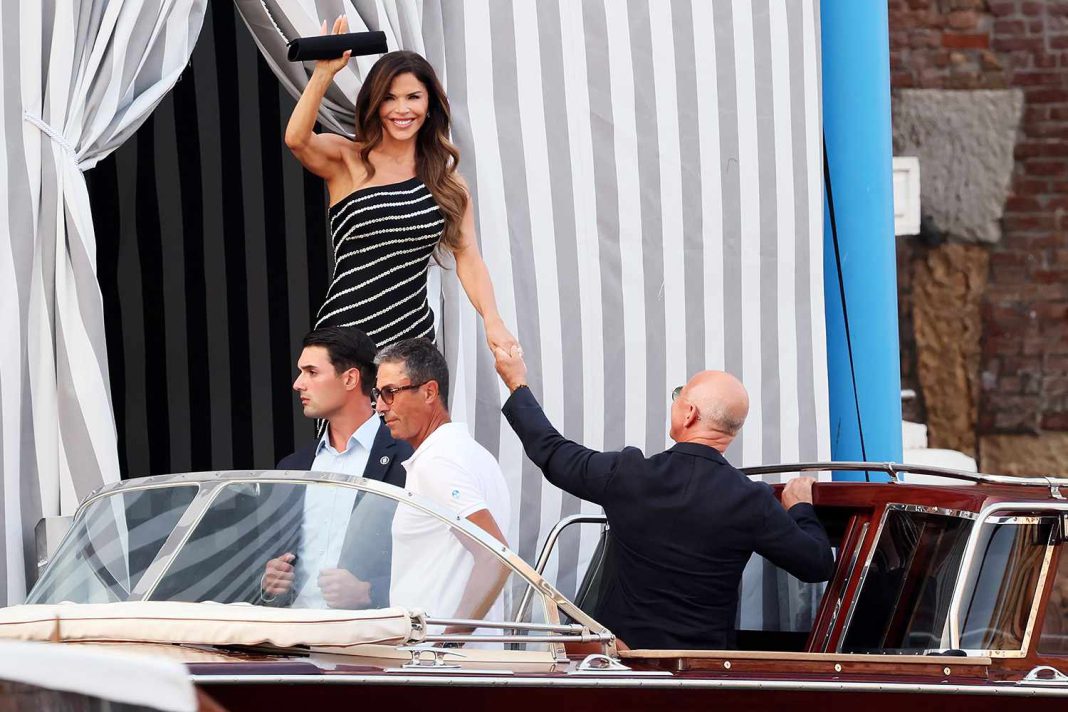 Lauren Sánchez Dazzles in Vintage McQueen for Romantic Pre-Wedding Dinner with Jeff Bezos in Venice