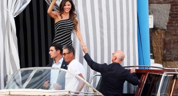 Lauren Sánchez Dazzles in Vintage McQueen for Romantic Pre-Wedding Dinner with Jeff Bezos in Venice