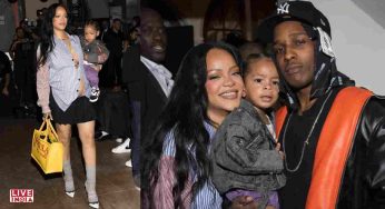 Rihanna Brings Baby Riot to A$AP Rocky’s Paris Fashion Show, Flaunts Bump in Style
