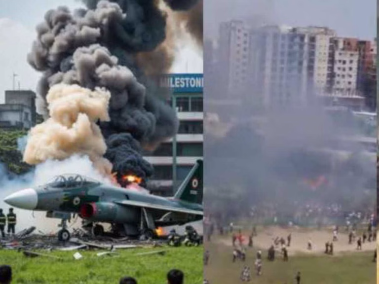 Bangladesh Plane Crash: Air Force Jet Crashes Into College Canteen in Dhaka, 1 Dead, 26 Injured