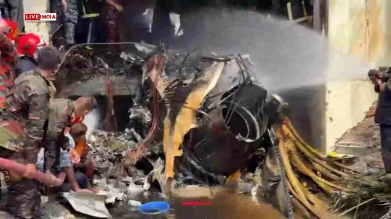 Bangladesh Air Force F-7 jet crash LIVE: At least 19 dead after aircraft plummets into school